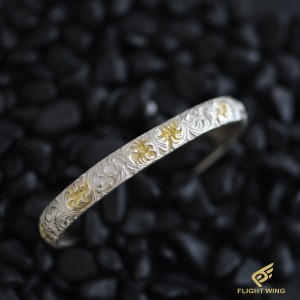 【新品】Point Kindami SV Arabesque Bangle / La Key ラキー 金彩唐草ブレス