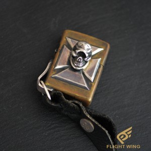 【リメイク】Skull & Iron Cross Zippo  / Stop Light ストップライト スカル&アイアンクロス ジッポライター※ケースのみ