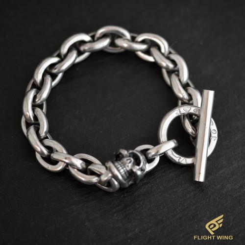 【新品】Single Skull Link Bracelet / Stop Light ストップライト シングルスカルブレス